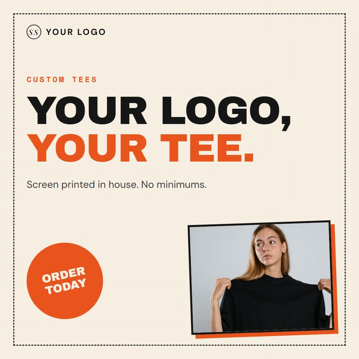 Sample Facebook post: Custom tees